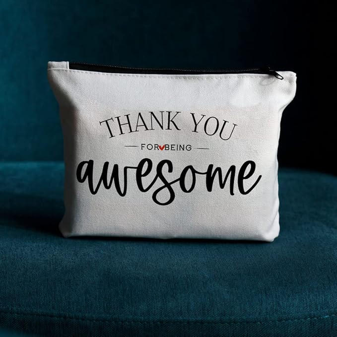 Inspirational Gifts for Women, Positive Inspirational Quotes Makeup Bag - Uplifting Encouragement Gifts for Women, Girls, Teens, Daughter, BFF, Best Friend ?Thank You for Being Awesome Makeup Bag