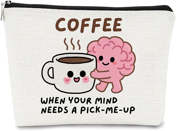 Coffee Gifts Makeup Bag Coffee Lover Gift Cosmetic Bag for Women Zipper Pouch Travel Toiletry Gifts for Birthday Christmas