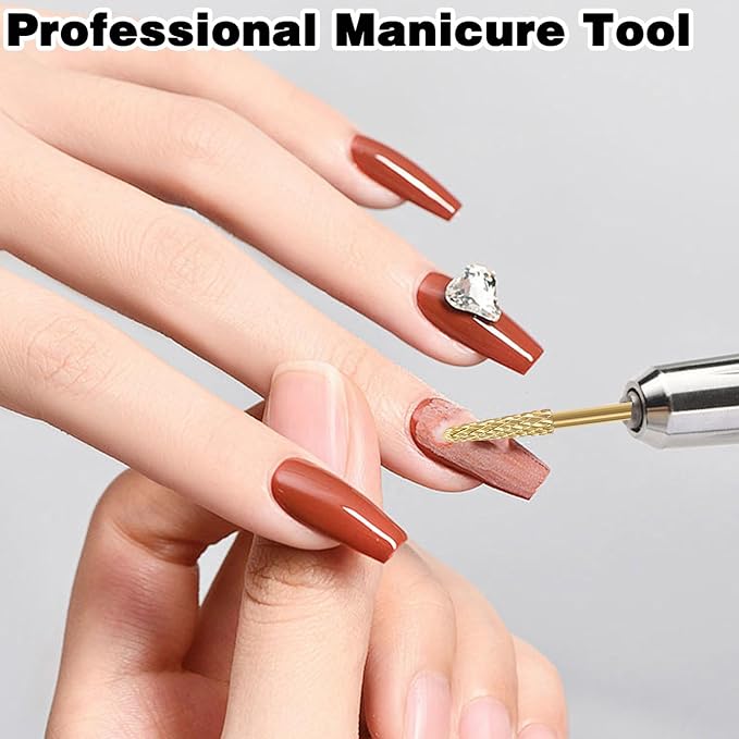 2Pcs 3/32" Cuticle Bit Gel Remover Drill Bit, Remove Dead Skin Small Cone Clean Medium Grit Carbid Professional Manicure Tool for Electric Nail Drills Conical Accessories for Home Use Nail Salons