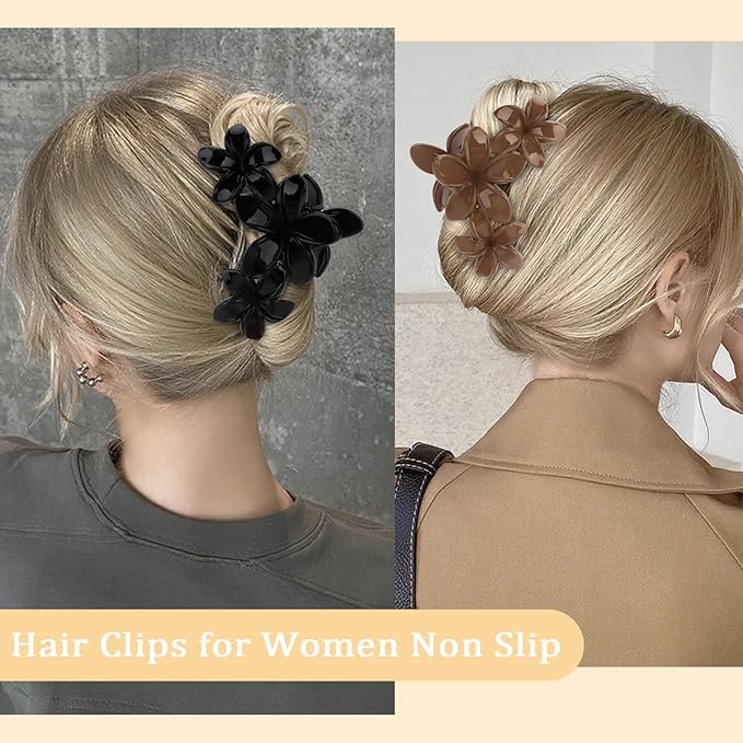 Hawaiian Flower Hair Clips Large Matte Hair Claw for Women Non-Slip Strong Hold Clips for Thick Hair Hair Accessories for Women and Girls