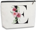 Initial Makeup Bag, Personalized Gifts for Women, Bridesmaid Gifts, Birthday Gifts for Women Mom, Gifts for Best Friend, Bride Bridesmaid Cosmetic bag (Letter E)