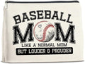 Baseball Mom Gifts for Women Makeup Bag Funny Baseball Mom Cosmetic Bag Zipper Makeup Pouch