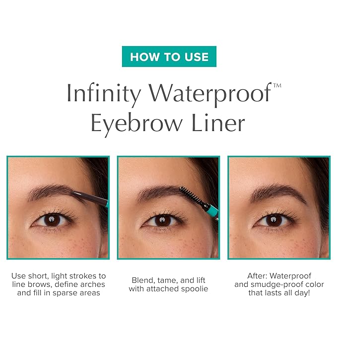 Thrive Causemetics Infinity Waterproof Eyebrow Pencil, Retractable Brow Pencil with Hyaluronic Acid, Shea Butter, Dual Ended Eyebrow Brush Spoolie, Fine Tip, Vegan, Cruelty Free, Audrey (Medium Brown)