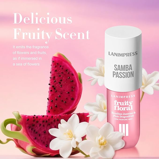 Perfume - No.3，Body Spray For Women（Eau De Perfum） Hair & Body Fragrance Mist，Fresh Fruity & Floral Flavors Gourmet Tune（Red Pitaya + Vanilla + Jasmine ） Perfumes For Women（3 fl oz）