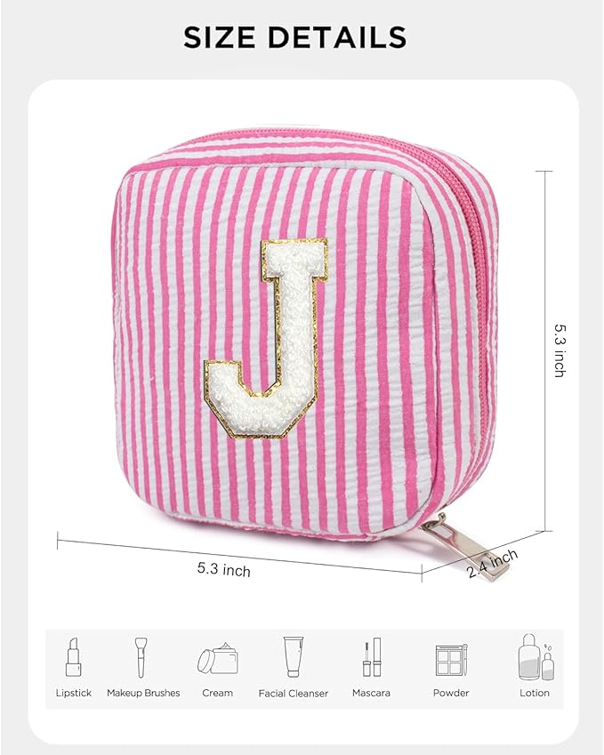 LETGO Unique Makeup Bag Cosmetic Bag, Pink Travel Toiletry Bag Sister Gifts Birthday Gifts Girlfriend Gifts for Women Her Makeup Storage Skincare Pouch