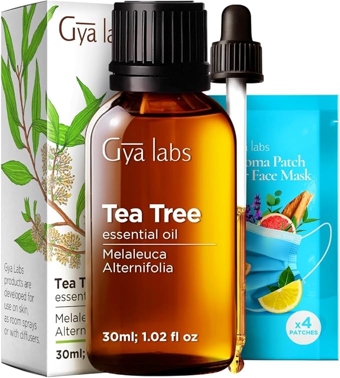 Gya Labs Tea Tree Essential Oil - 1.02 Fl Oz - for Diffuser, Massage, Hair, Skin, Aromatherapy, Soap & Candle Making Scents