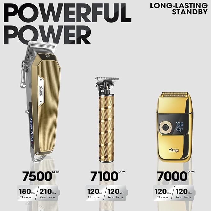 DSP® Professional Barber Clippers Set for Men - Cordless Bald Shaver Men Clippers and Trimmers Set - All in one Complete Kit