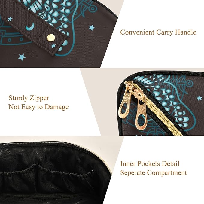 Makeup Organizer Bag, Gothic Skull Butterfly Travel Makeup Bags Makeup Vanity Case Large Capacity Rhombus Cosmetic Toiletry Bag for Girl Women Ladies