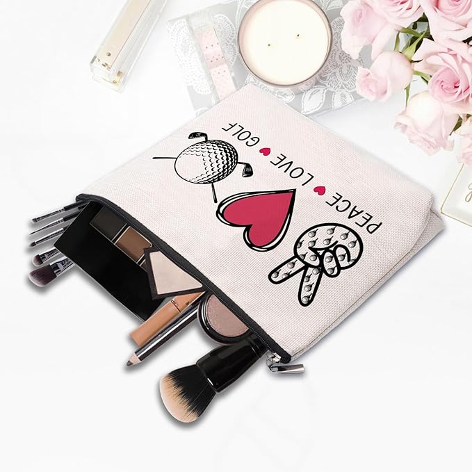 Golf Gifts Makeup Cosmetic Bag, Birthday Gifts for Golf Lover, Golfing Gift for Golfer Women Pouch