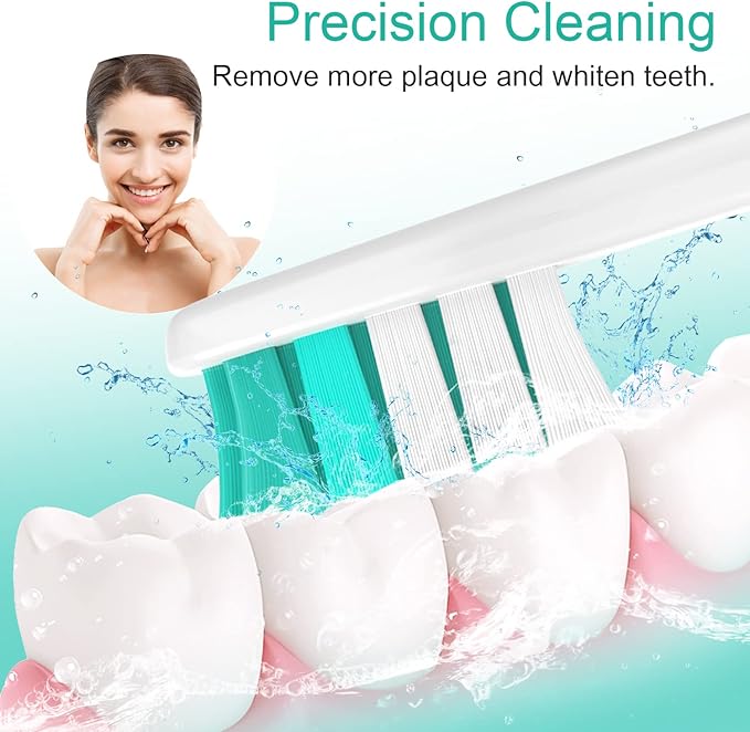 Replacement Brush Heads Compatible with Sonicare E-Series Toothbrush HX7022/66, Essence, Xtreme, Elite, Advance and CleanCare Screw-On Handles, 4 Pack