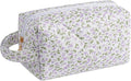 Makeup Bag Travel Cosmetic Bag for Women, Zipper Make Up Pouch, Floral Flowers Toiletry Organizer Makeup with Handle, Cosmetic Travel Cloth Bag (Purple Floral)