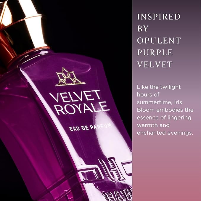H HABIBI Velvet Royale Arabian Perfume for Women – 2.5 oz (75ML) Long Lasting Women's Fragrance, Fruity Floral Scent with Plum, Violet, Vanilla & Oud Notes