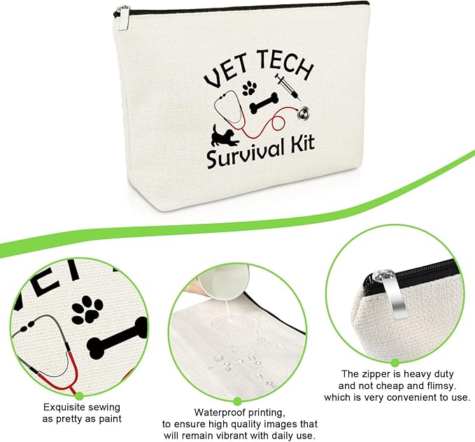 Veterinarian Appreciation Gifts Inspirational Makeup Bag Vet Tech Thank You Presents for Medical Veterinary Practitioner Animal Lovers Doctor Cosmetic Bag Rescuing Animal Gift Vet Cosmetic Pouch