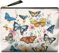 Cute Makeup Bag for Purse Waterproof Cosmetic Bags for Women Funny Smooth Zipper Travel Toiletry Pouch 10X8 Inches-Butterfly Wildflower Makeup pouch