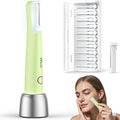 Dermaplane Razor for Women Face, WLU Rechargeable Face Dermaplaning Tool – Peach Fuzz, Facial Hair & Exfoliation Removal, Sonic Technology with LED Light, 3 Speeds & 10 Blades (Green)