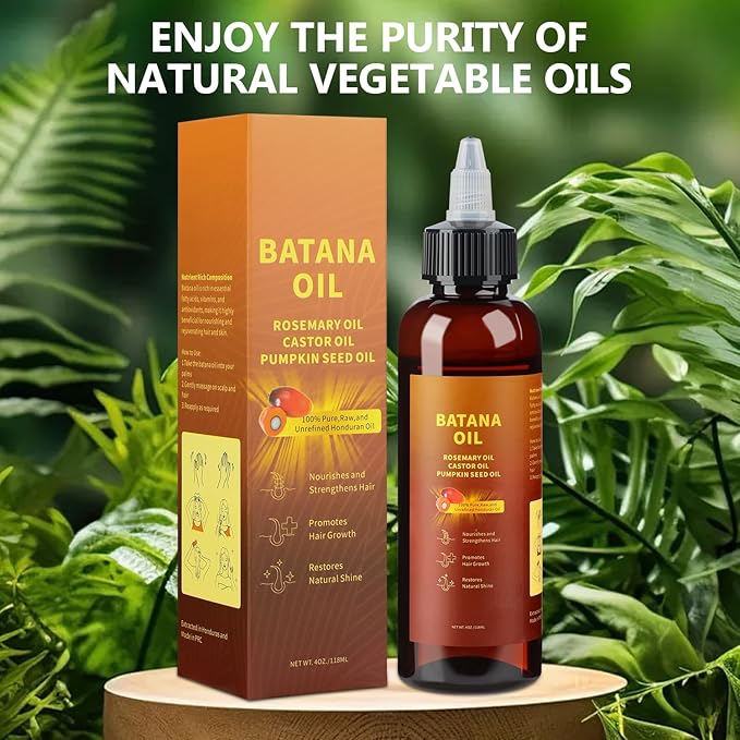 Natural Batana Hair Revival Formul, 4-in-1 Liquid Batana Oil, Batana Oil for Hair, Rosemary Oil for Hair, for Men and Women, Prevents Dry Hair & Hair Loss for All Hair Types (1PCS)