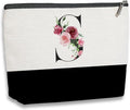 Initial Makeup Bag, Personalized Gifts for Women, Personalized Makeup Bag, Bridesmaid Gifts, Cosmetic bags for Women (Letter S)