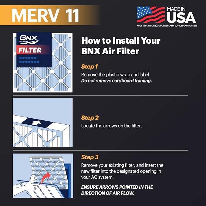 BNX 16x20x1 MERV 11 Air Filter 12 Pack - Image 5
