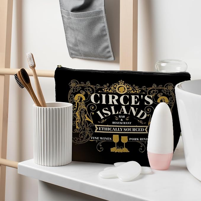 Funny Greek Mythology Circe's Island Makeup Bag, Greek Mythology Gifts, Literature Gifts, Dark Academia Cosmetic Bag Toiletry Bag for Women
