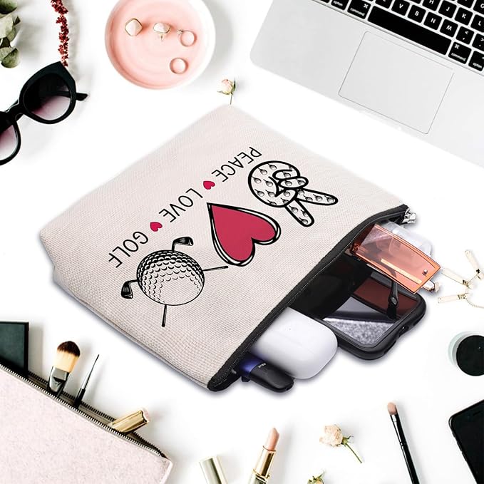 Golf Gifts Makeup Cosmetic Bag, Birthday Gifts for Golf Lover, Golfing Gift for Golfer Women Pouch