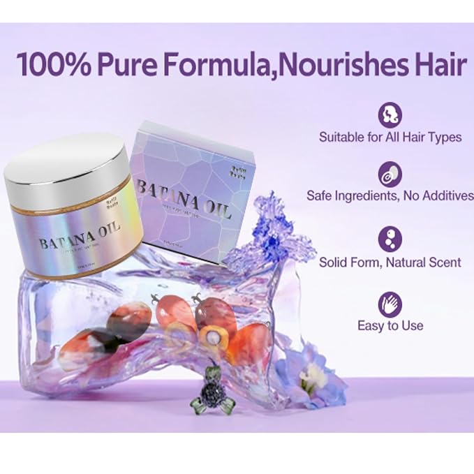 Batana Oil for Hair Growth Dr Sebi Organic – 100% Natural & Chemical-Free – Aceite De Batana-Scalp Moisturizer, Hair Loss Treatment Hair Oil Mask for Thicker, Healthier Hair – 5.64 oz