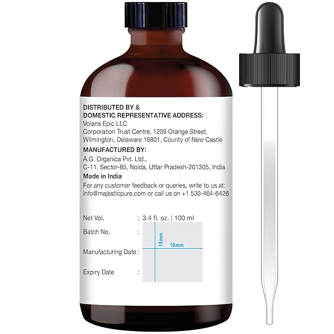 Majestic Pure Frankincense Essential Oil with Glass Dropper - 3.4 Fl Oz - 100% Pure and Natural Frankincense Oil - Premium Grade Essential Oils for Diffuser, Aromatherapy, Soap and Candle Making