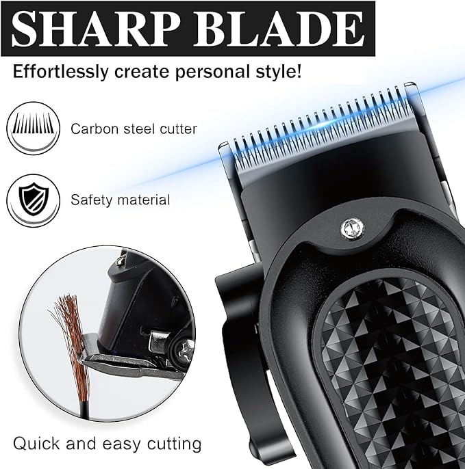 WAIKIL Hair Clippers Professional Cordless for Men, Barber Clippers for Hair Cutting Kit,Rechargeable Haircut Machine for Family,Wireless LCD Display Hair Trimmers Set