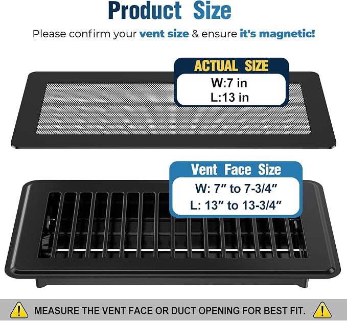 Magnetic Vent Covers with Vent Screen 7x13 Inch, Ceiling Air Vents to Block Dust - Image 2