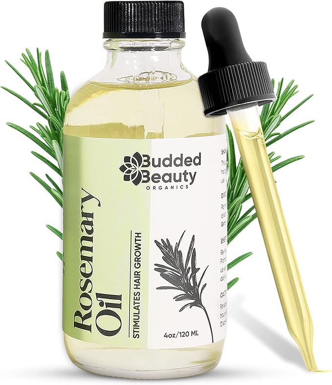 Natural Rosemary Essential Oil for Hair Growth - Hair Treatment with Dropper Bottle for Women and Men