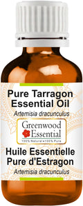 Greenwood Essential Tarragon Essential Oil (Artemisia Dracunculus) Pure | Non-Sticky | Non-Greasy | Lightweight | Men & Women | All Skin Types | Steam Distilled 10ml (0.33 oz)
