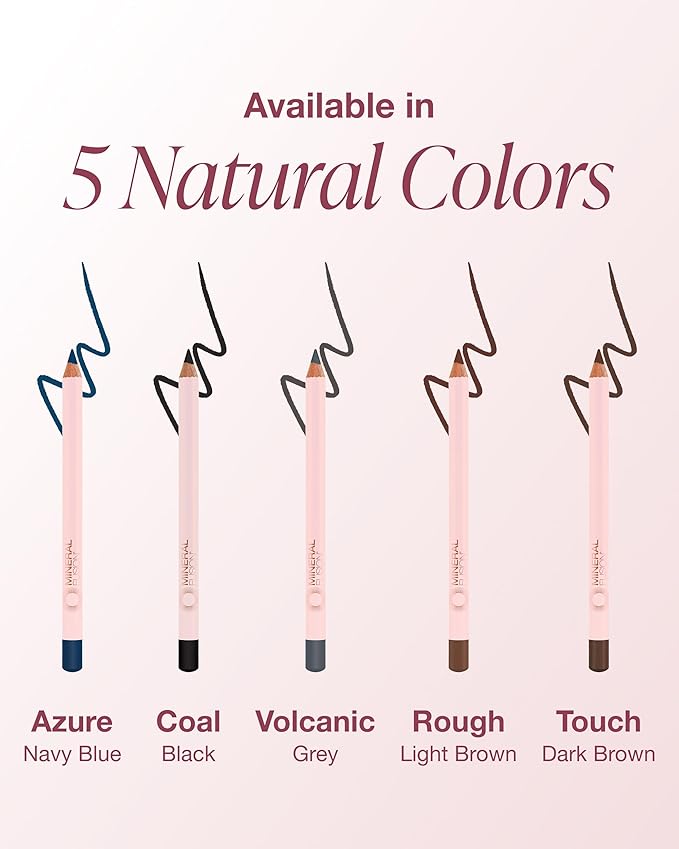 Mineral Fusion Eye Pencil (Black - Coal) - Eyeliner with Soothing Chamomile, Meadowfoam & Vitamin E - Smooth & Long Lasting, Hypoallergenic, Non-Irritating Eye Makeup
