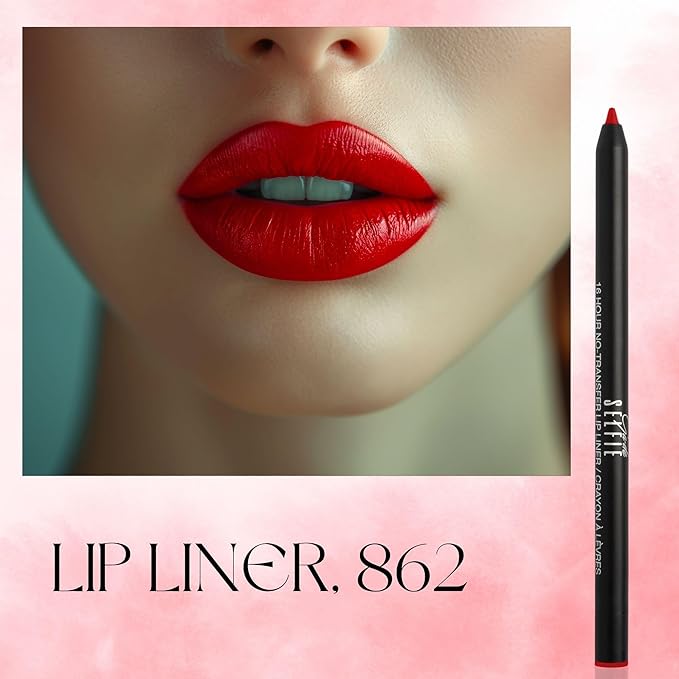 GA-DE Selfie 16 Hours Lip Liner, 862 - Long-Lasting, Transfer-Resistant Lip Liner Pencil - Lightweight, Creamy Soft Texture, High-Pigmented - 0.02 oz