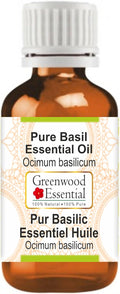 Greenwood Essential Pure Basil Essential Oil (Ocimum basilicum) Steam Distilled 30ml (1 oz)