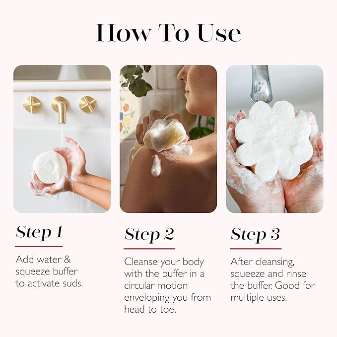 Spongelle Grapefruit Cassis Spongette Loofah Body Scrubber | Bath & Shower Loofah for Women | Body Scrubber Exfoliator with Body Wash Infused Sponge | 5+ uses | Zesty Grapefruit, Cassis & Vanilla