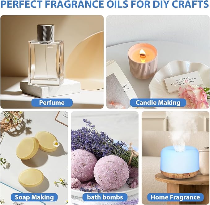 Fragrance Oil Relax Set, 6 * 10ML Diffuser Oil for Home, Candle Making Scents, Aomatherapy Essential Oils for Diffuser, for Halloween, Thanksgiving