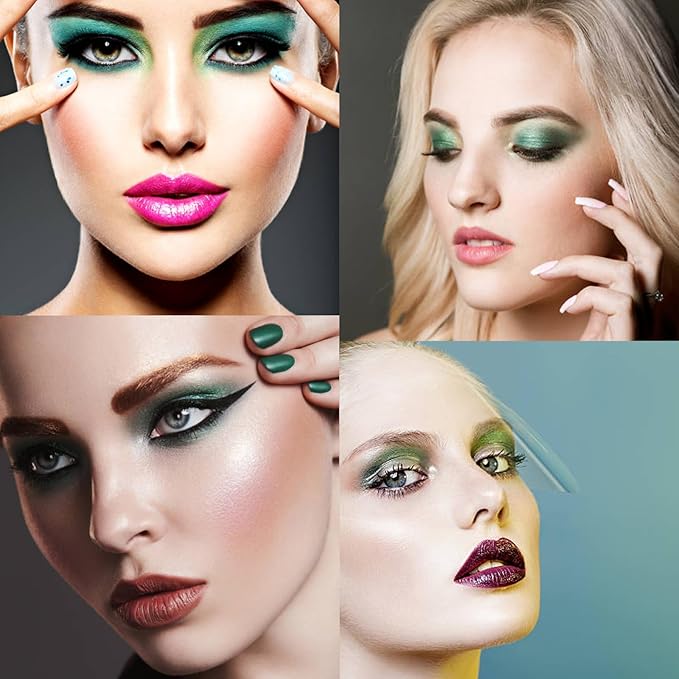 MEICOLY 9 Colors Glitter Matte Green Eyeshadow Palette,Christmas Stocking Stuffers for Women,Green Eye Shadow for Christmas Wicked Witch Elphaba Makeup, Shimmer Matte Eye Makeup Eyelid Color