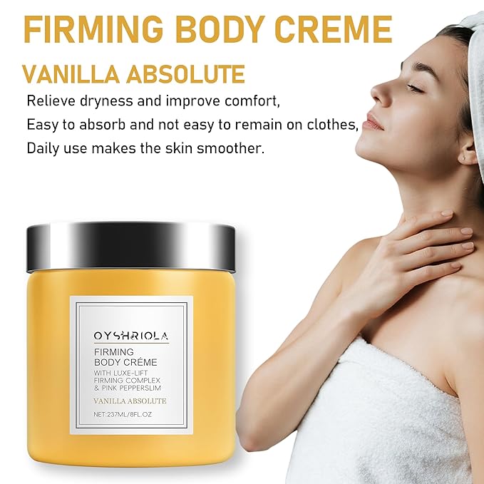 Champagne Body Firming Cream,Lift Body Creme,Skin Moisturizer Tightens,Anti Aging Firming Lotion,Hydrating Legs and Arms 8 Fl oz (1Pcs,Vanilla)