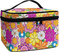 JoyLamoria Hipple Floral Cosmetic Bag Portable Cosmetic Bag Cute Handbag Wallet Coin Purse with Handle