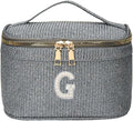 EURYNOME Makeup Bag with Custom Letter G, Water-Resistant Travel Organizer Pouch, (8.3x5.1x5.1 Inch) Cosmetic Case for Women