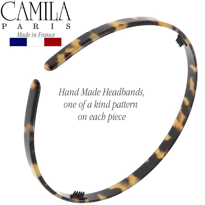 Camila Paris CP3469 French Headband for Women, Handmade Tokyo, Strong Hold Grip Women's Hair Band, Ligth and Very Flexible, No Slip and Durable Styling Girls Hair Accessories, Made in France