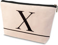 Letter A-Z Initial Personalized Makeup Bags, Birthday Gifts for Women, Monogrammed Gifts for Women Mom Sister Best Friend Bride Bridesmaid, Mothers Day, Christmas, Small Travel Cosmetic Bag (X)