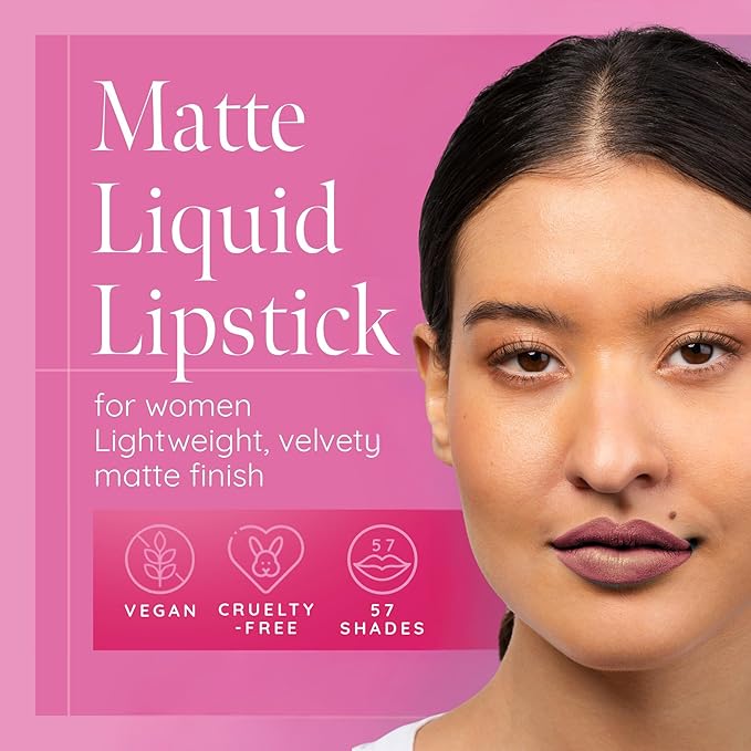 Aromi Woodsy Rose Matte Liquid Lipstick, Sepia Rosewood Lip Color, Vegan and Cruelty-free, Long-lasting Lipstick, Handmade (Woodsy Rose)