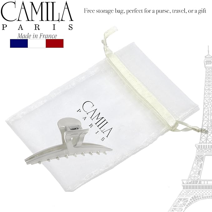 Camila Paris CP3227 French Hair Clip for Women, Narrow, Strong Hold Grip Double Teeth Girls Hair Claw Clips Jaw, Fashion Durable Styling Hair Accessories for Women, Made in France