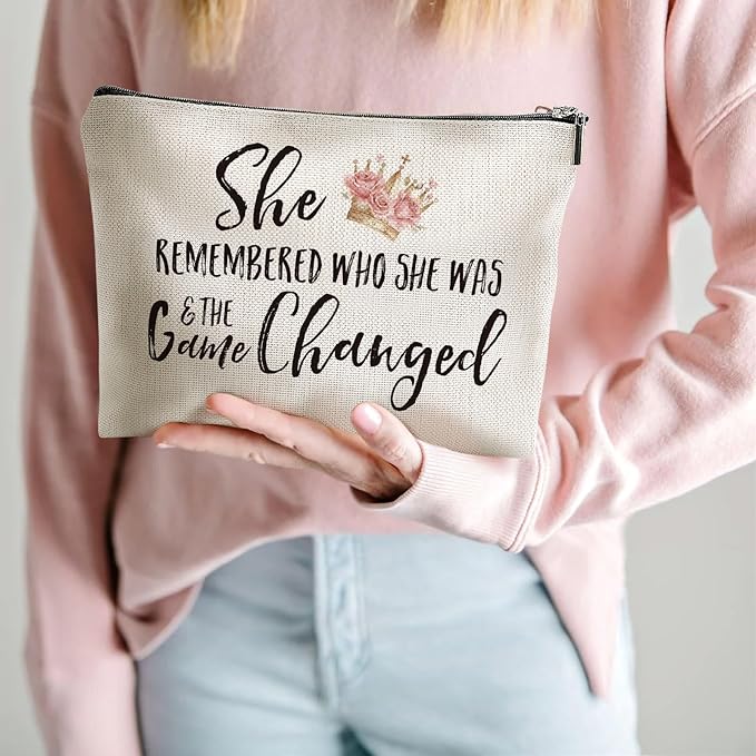Generic Inspirational Gifts for Women & Girls, Positive Affirmation Makeup Bag, Multicolour, Cosmetic Case, Toiletry Bag, Travel Use