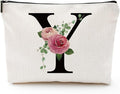 Initial A-Z Personalized Makeup Bag, Monogrammed Bridesmaid Presents Cosmetic Bag, Portable Stationary Storage Organizer, Friendship Travel Makeup Bags