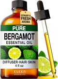 KUKKA Bergamot Essential Oils - 4 Fl Oz - for Hair, Skin, Diffuser, Aromatherapy & DIY Soap Making Scent