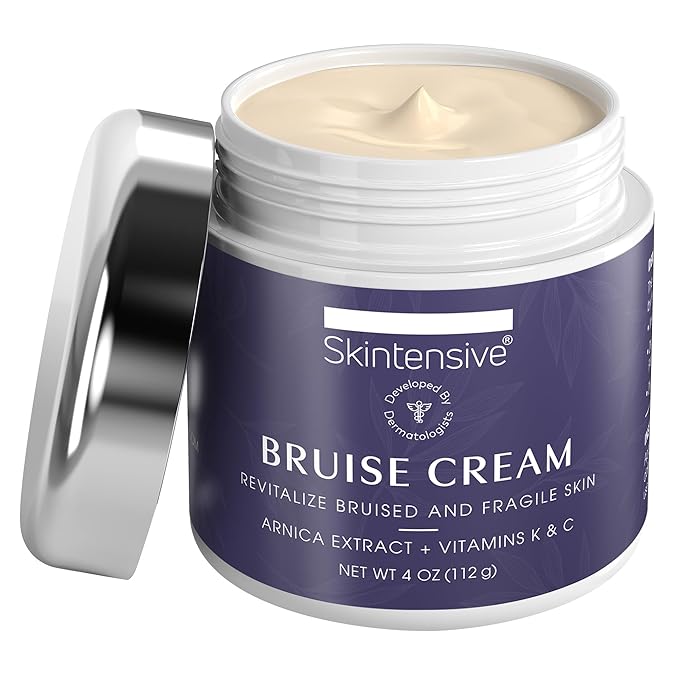 SKINTENSIVE Arnica Bruise Cream for Thin Skin - Moisturizing, Vitamin K C and E, Skin Renewal, 4 Oz [Jar May Vary]