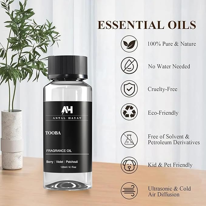 Hotel Scents Tooba Diffuser Oil 120ml - Inspired by La Vie Est Belle Perfume - Berry, Patchouli, Violet - Luxury Essential Oil for Home Scents - Premium Fragrance for Waterless & Ultrasonic Diffusers