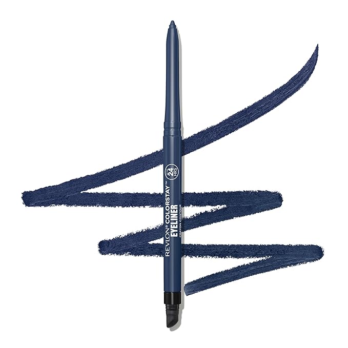REVLON ColorStay Pencil Waterproof Eyeliner, Smudge-Proof, Eye Makeup with Built-In Sharpener, Stocking Stuffer for Women, 213 Navy, 0.01 oz
