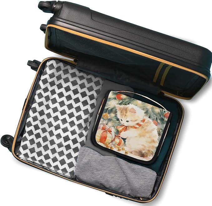 Travel Toiletry Bag for Women & Men Cute Animal Cat Art Hanging Cosmetic Organizer Portable Waterproof Makeup Case Make Up Bag with Compartments Travel Essentials for Bathroom Shower